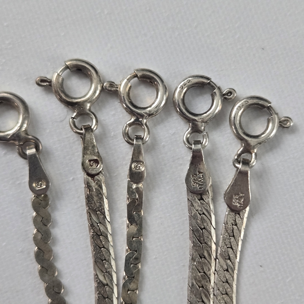 Sterling Silver Women's Chain Bracelet Lot Of 5